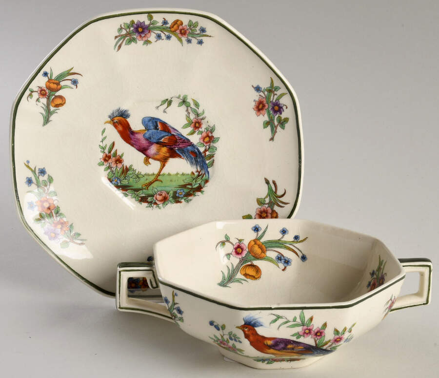 Lytton Flat Cream Soup Bowl & Saucer Set by Royal Doulton-1
