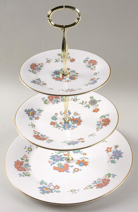 Madrigal 13 7/8"-14 1/4" 3-Tiered Serving Tray(DP,SP,BB) HC by Royal Doulton-1