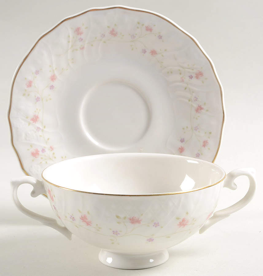 Madeira Footed Cream Soup Bowl & Saucer Set by Royal Doulton-1