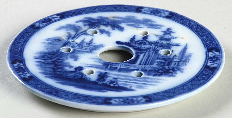 Madras (Flow Blue) Strainer for Round Butter by Royal Doulton-1