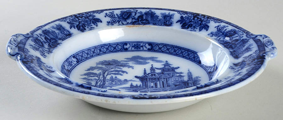 Madras (Flow Blue) Round Butter No Lid by Royal Doulton-1