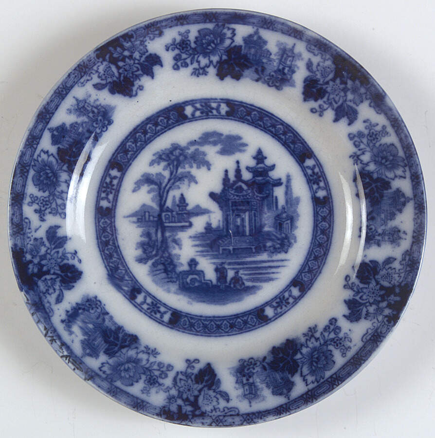 Madras (Flow Blue) Small Bread & Butter Plate by Royal Doulton-1