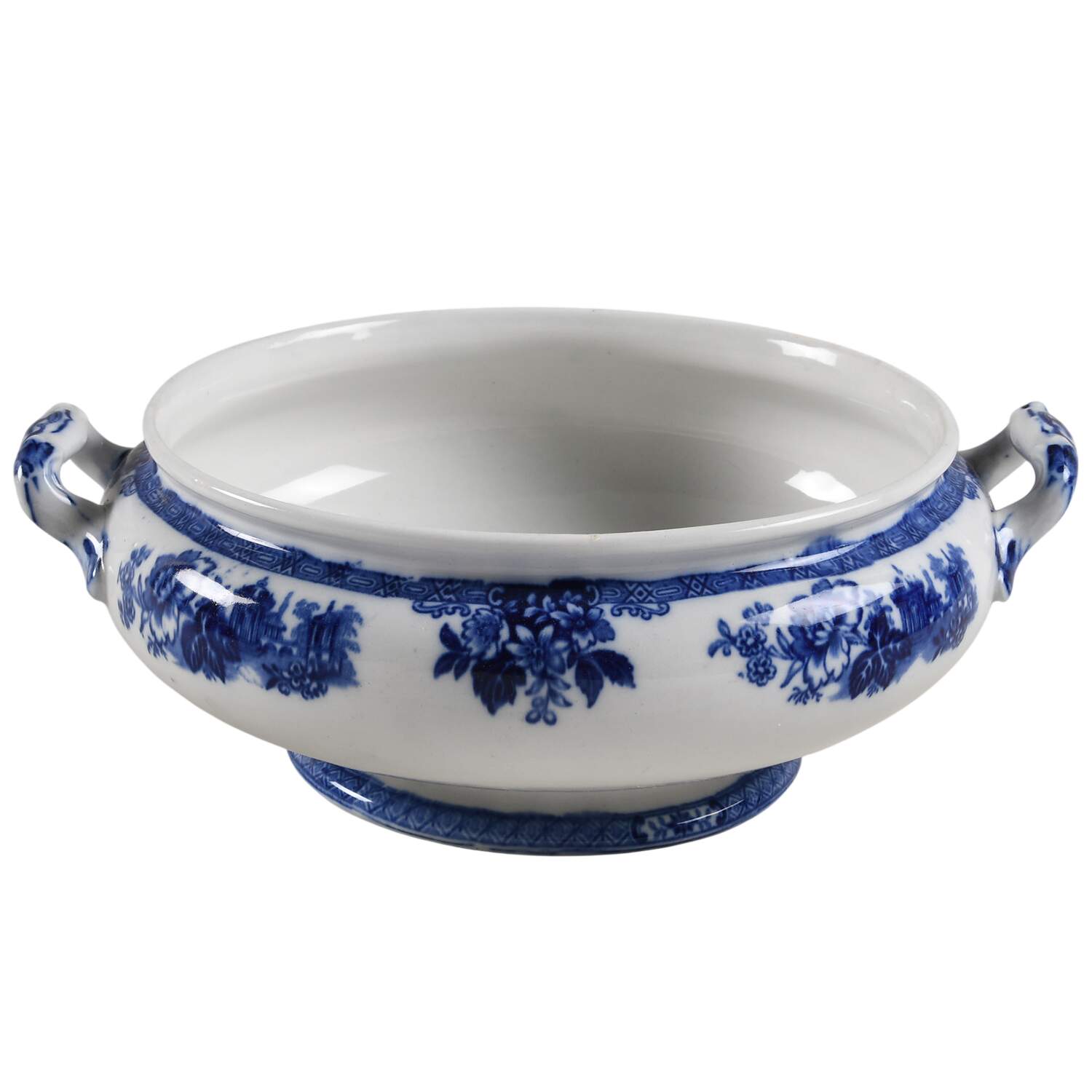 Madras (Flow Blue) Round Vegetable No Lid by Royal Doulton-1