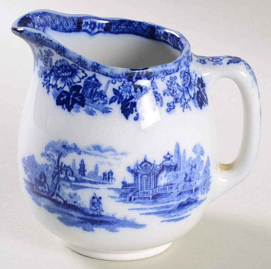 Madras (Flow Blue) Creamer by Royal Doulton-1