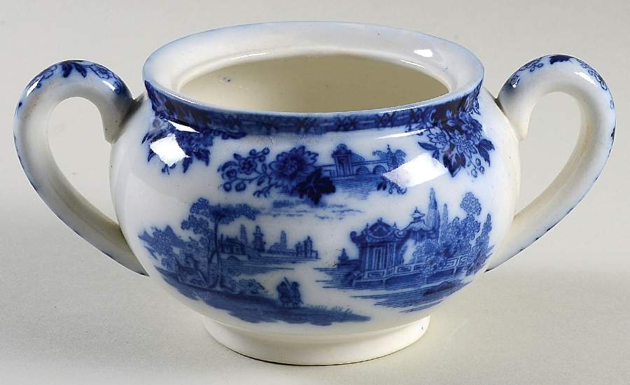 Madras (Flow Blue) Sugar Bowl No Lid by Royal Doulton-1