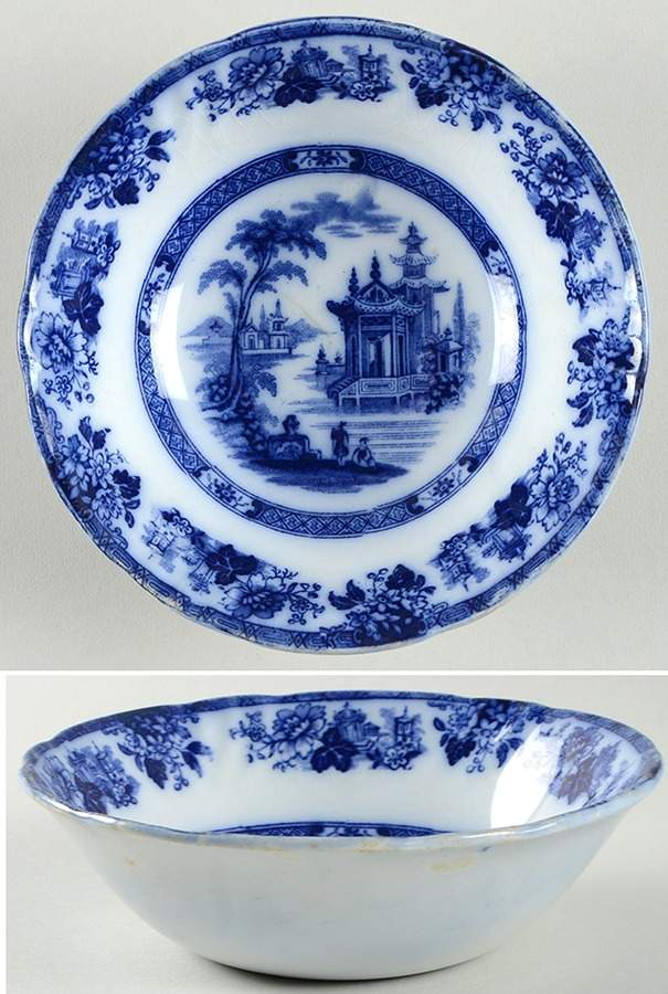Madras (Flow Blue) Coupe Cereal Bowl by Royal Doulton-1