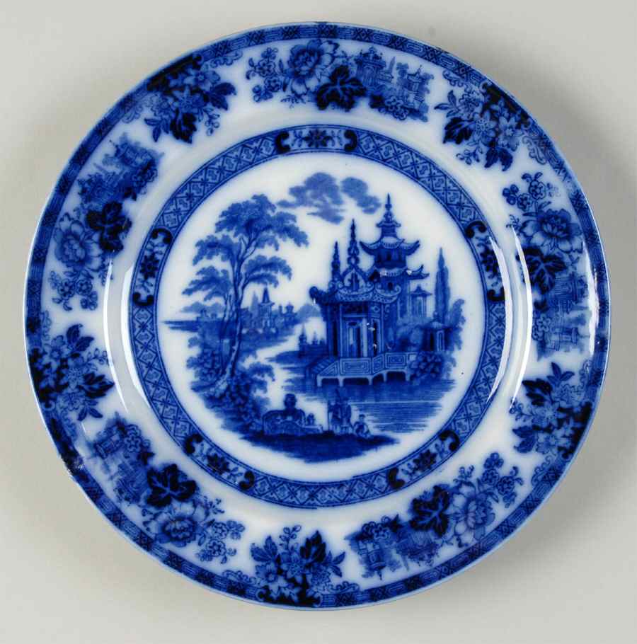 Madras (Flow Blue) Luncheon Plate by Royal Doulton-1