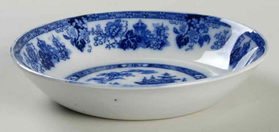 Madras (Flow Blue) Fruit/Dessert (Sauce) Bowl by Royal Doulton-1