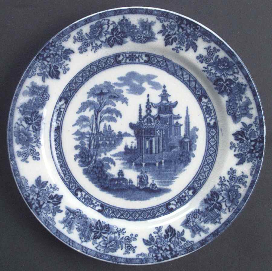 Madras (Flow Blue) Salad Plate by Royal Doulton-1