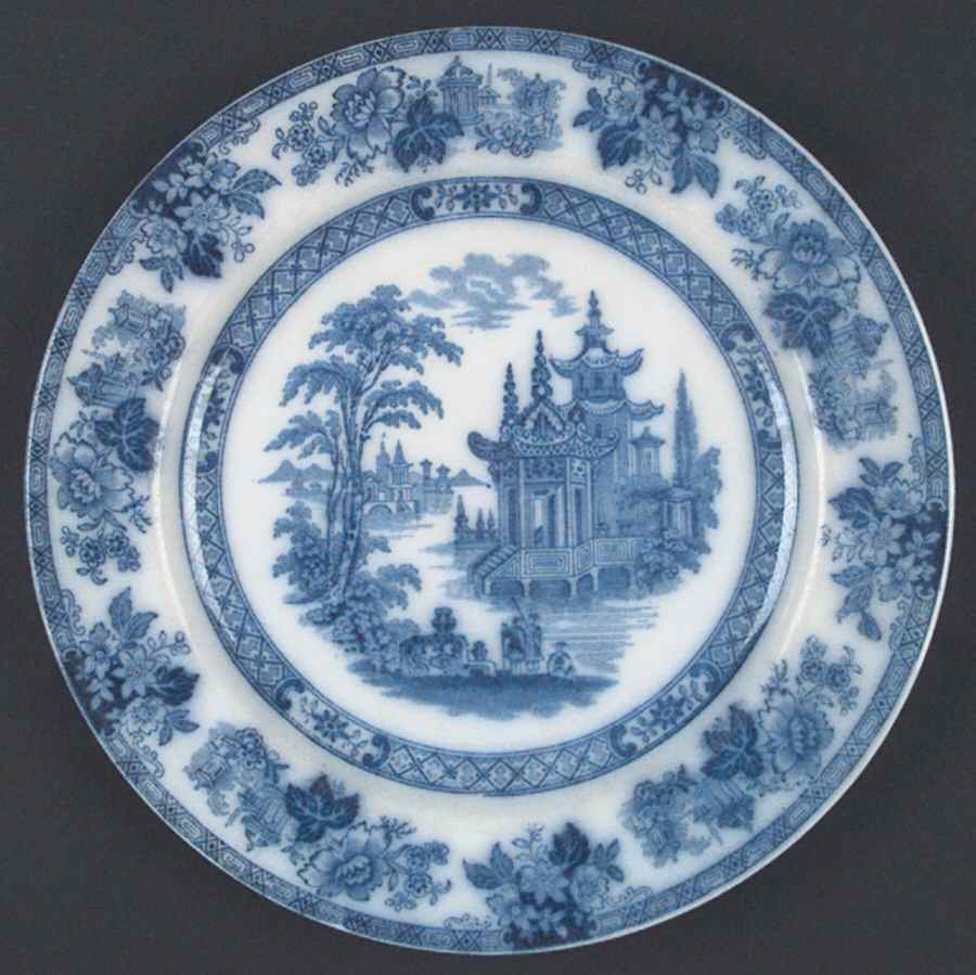 Madras (Flow Blue) Large Dinner Plate by Royal Doulton-1