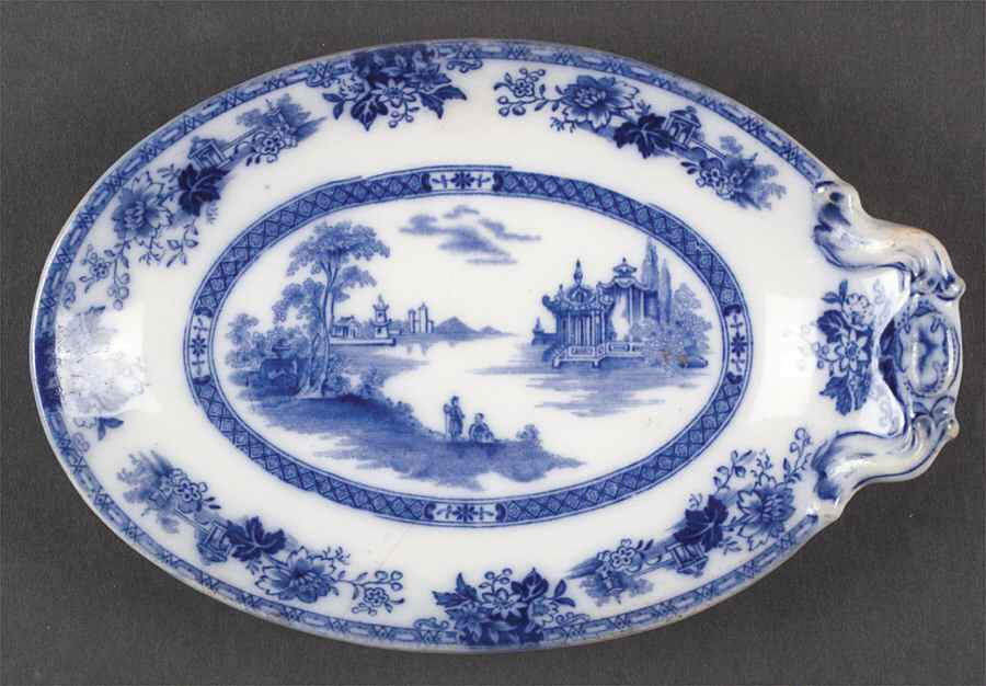 Madras (Flow Blue) Relish by Royal Doulton-1