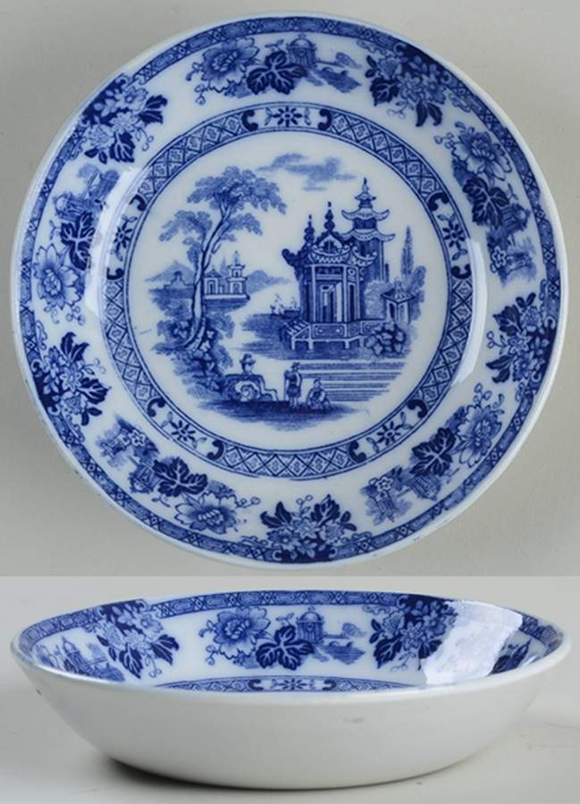Madras (Flow Blue) Fruit/Dessert (Sauce) Bowl by Royal Doulton-1