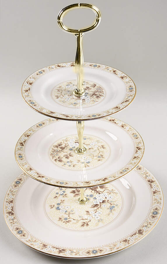 Mandalay 13 7/8"-14 1/4" 3-Tiered Serving Tray(DP,SP,BB) HC by Royal Doulton-1