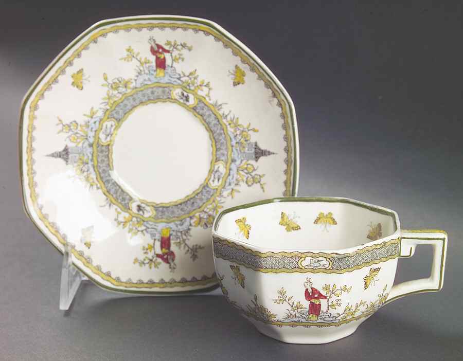 Mandarin Flat Cup & Saucer Set by Royal Doulton-1