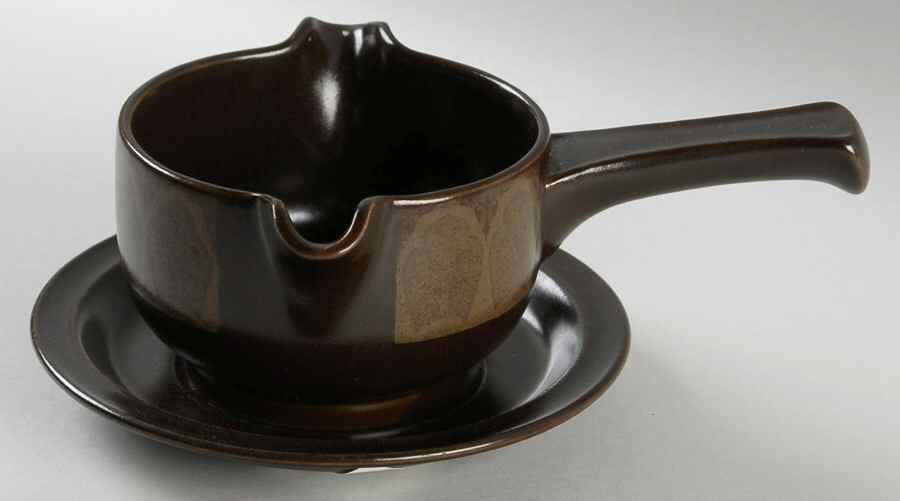 Marbella Stick Handle Gravy Boat & Saucer by Royal Doulton-1