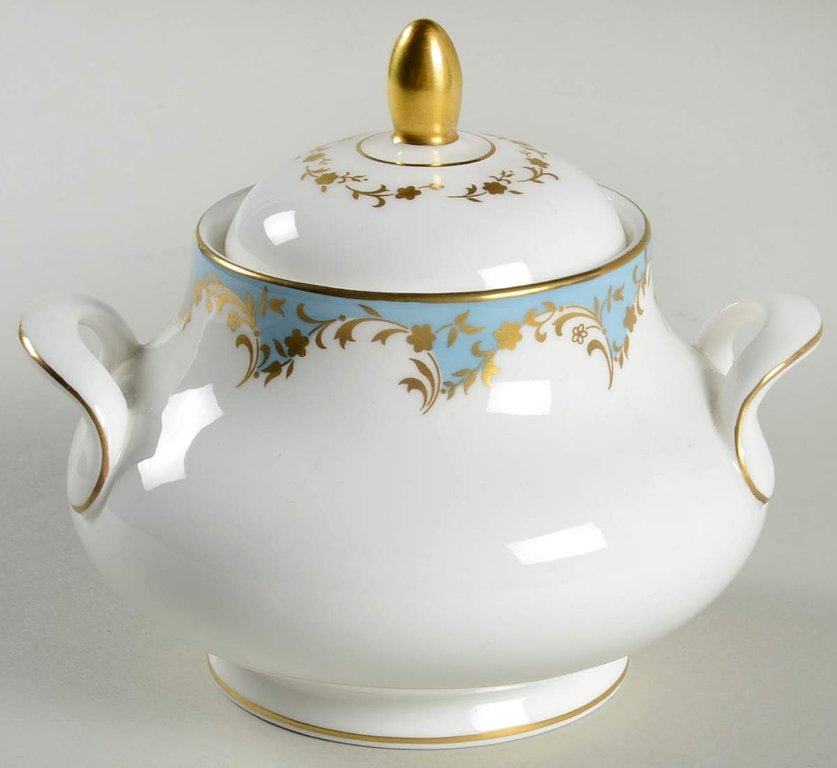 Marlborough Light Blue Sugar Bowl & Lid by Royal Doulton-1