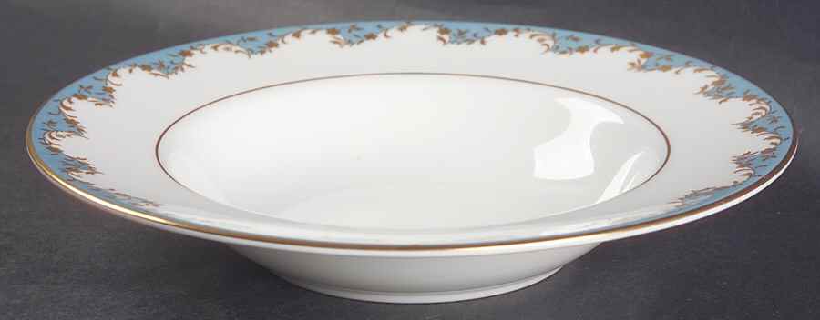 Marlborough Light Blue Rim Soup Bowl by Royal Doulton-1