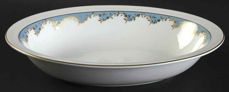 Marlborough Light Blue 10" Oval Vegetable Bowl by Royal Doulton-1