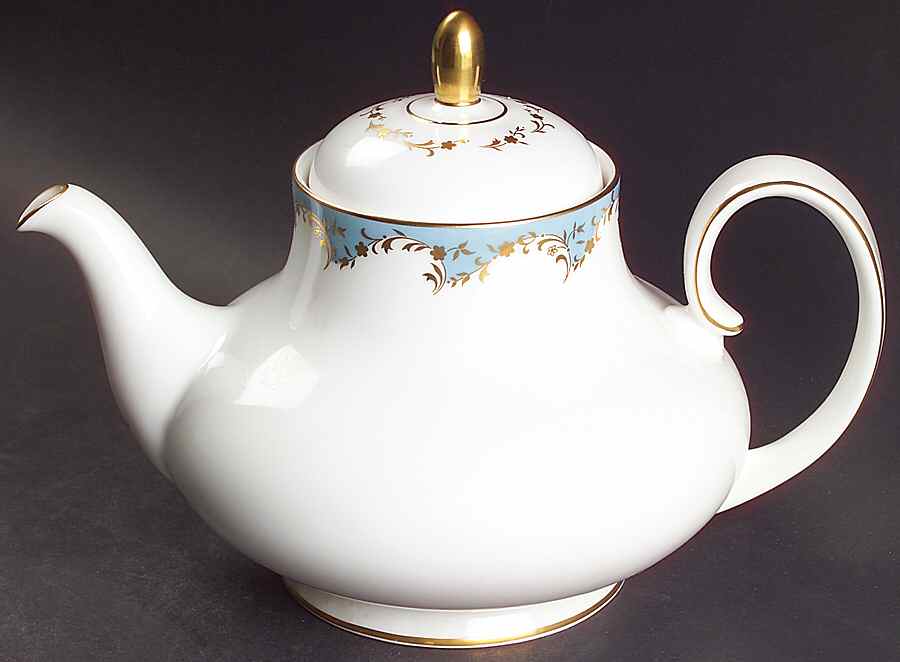 Marlborough Light Blue Teapot & Lid by Royal Doulton-1