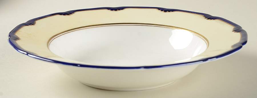 Marlborough Cobalt Blue Rim Soup Bowl by Royal Doulton-1