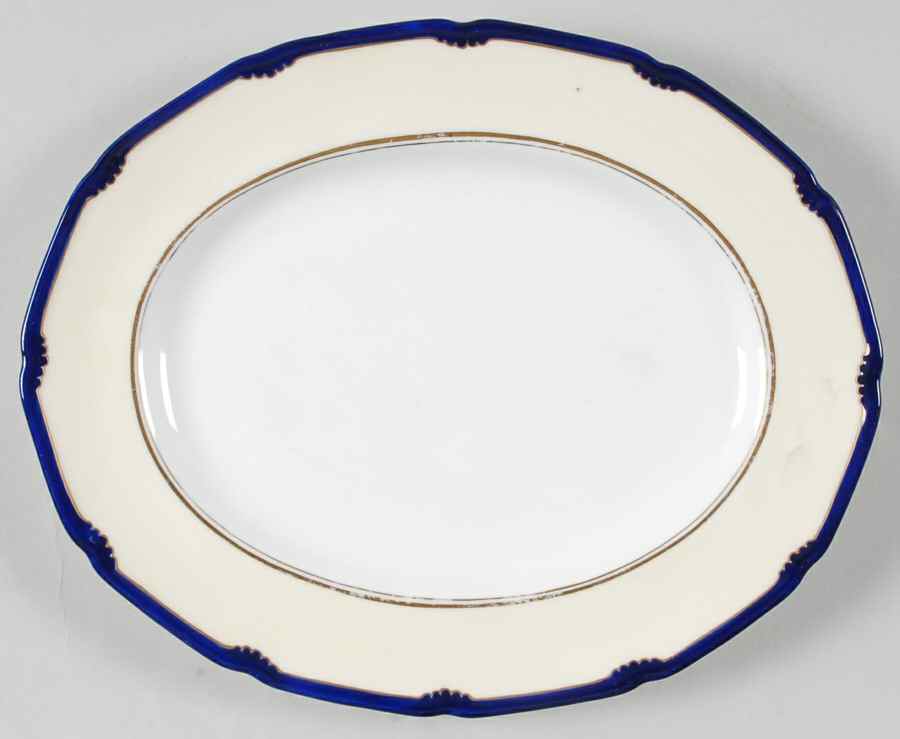 Marlborough Cobalt Blue 10" Oval Serving Platter by Royal Doulton-1