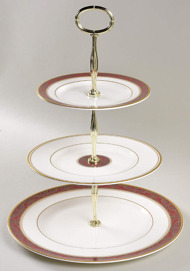 Martinique 13 7/8"-14 1/4" 3-Tiered Serving Tray(DP,SP,BB) HC by Royal Doulton-1