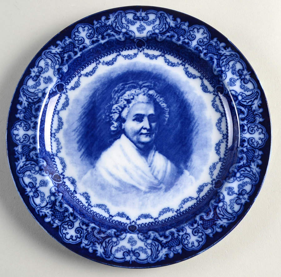 Martha Washington (Flow Blue) Luncheon Plate by Royal Doulton-1