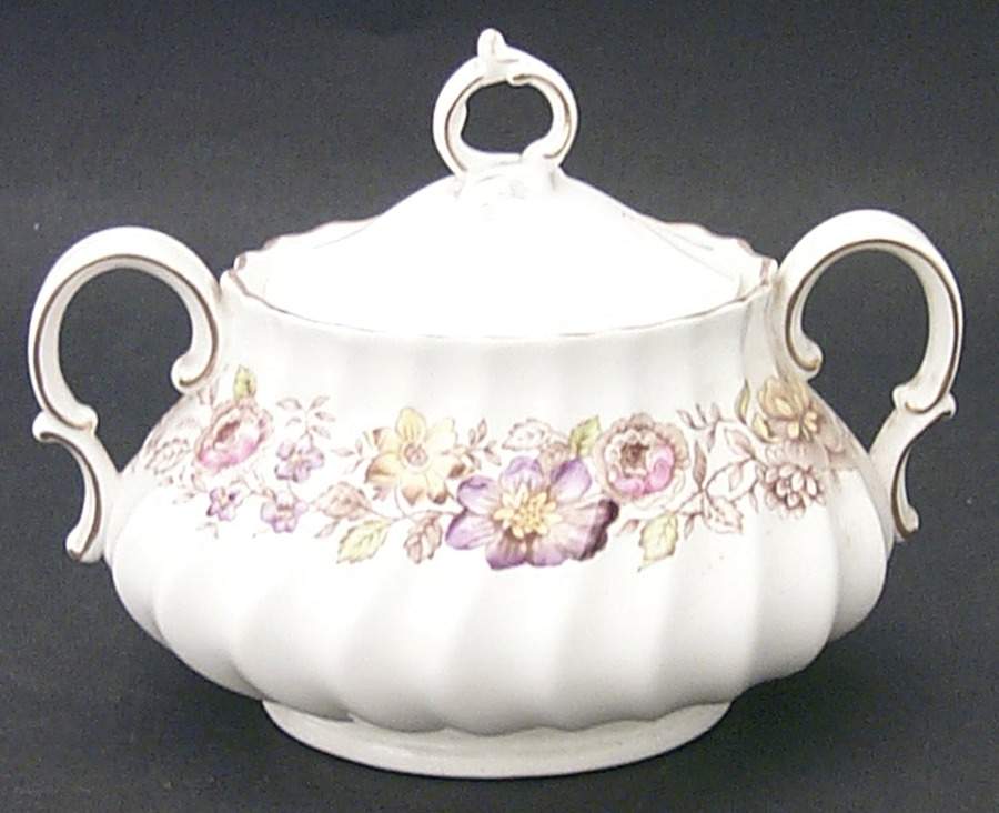 Mayfair Brown, Multicolor Sugar Bowl & Lid by Royal Doulton-1