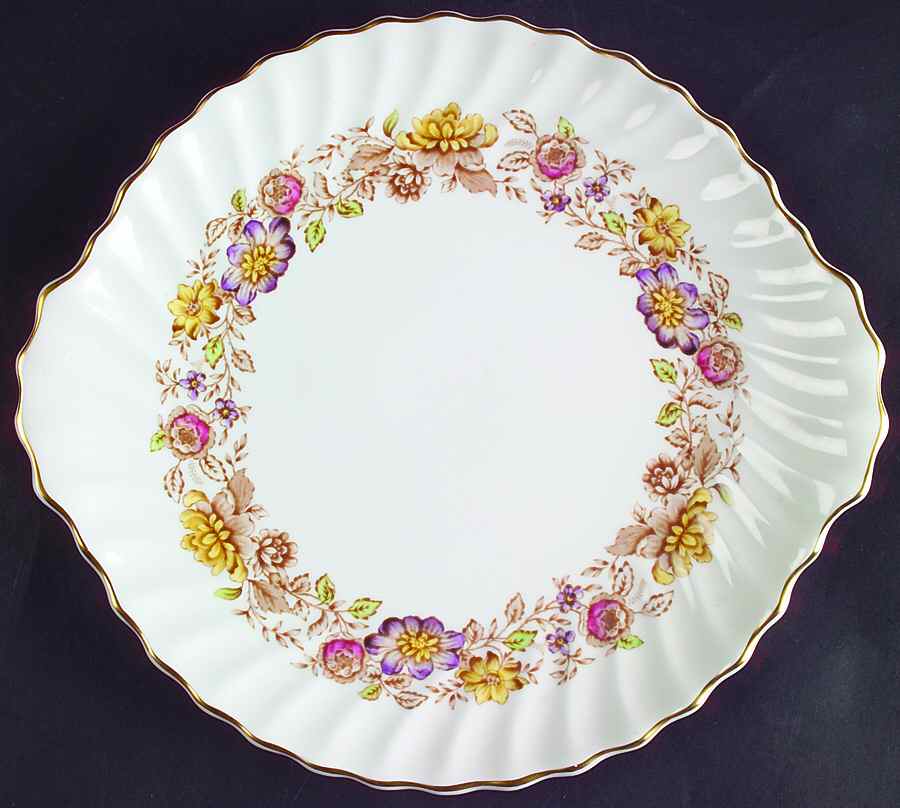Mayfair Brown, Multicolor Handled Cake Plate by Royal Doulton-1