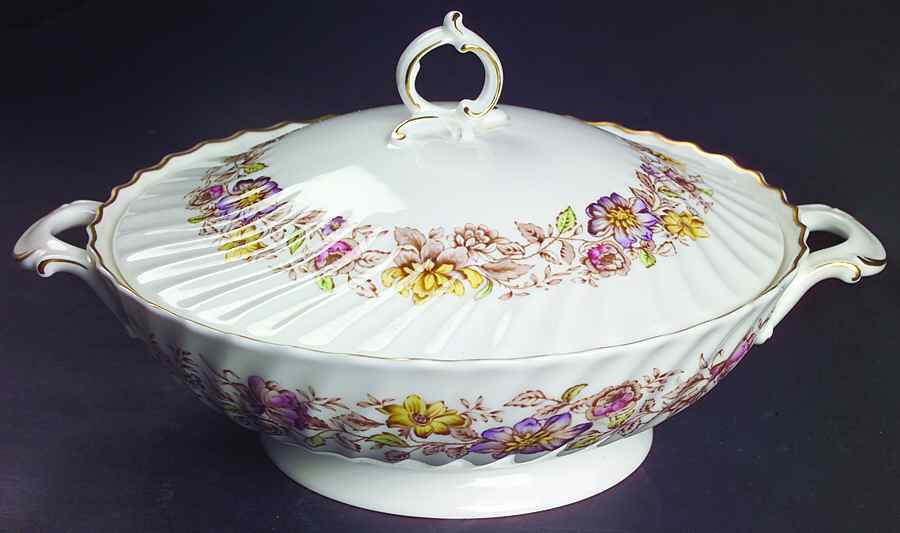 Mayfair Brown, Multicolor Round Covered Vegetable by Royal Doulton-1