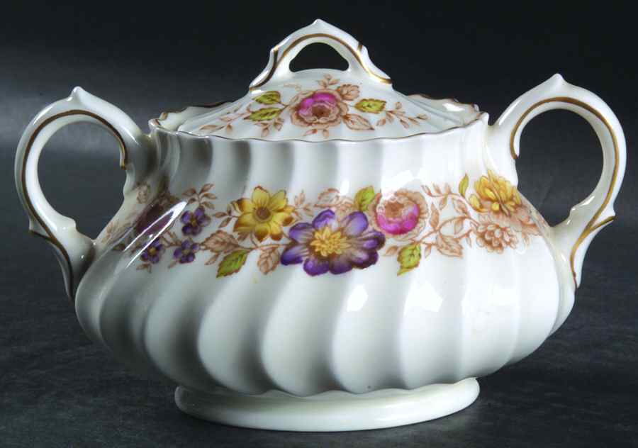 Mayfair Brown, Multicolor Sugar Bowl & Lid by Royal Doulton-1