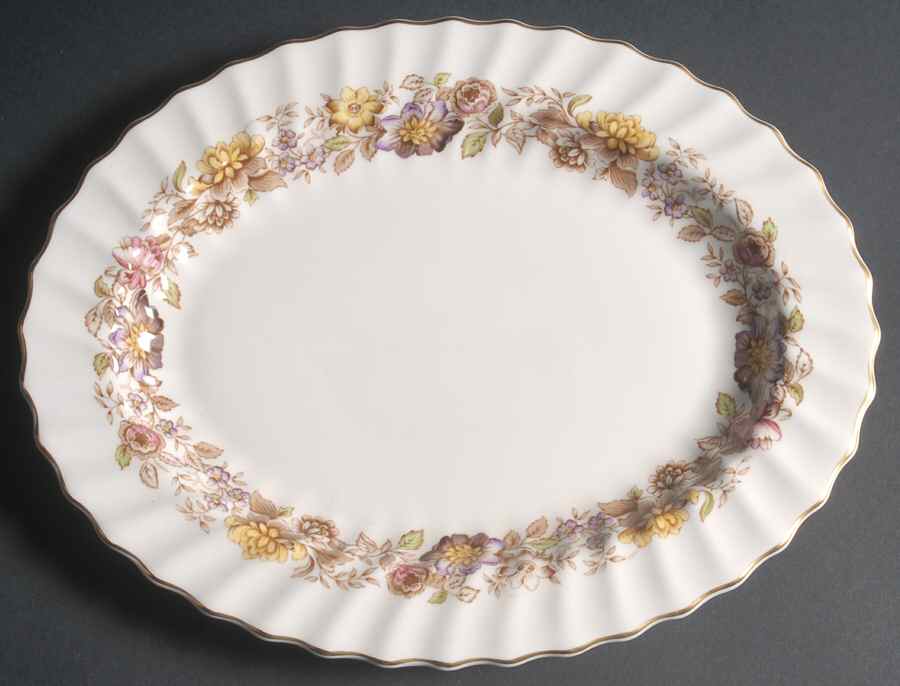 Mayfair Brown, Multicolor 13" Oval Serving Platter by Royal Doulton-1