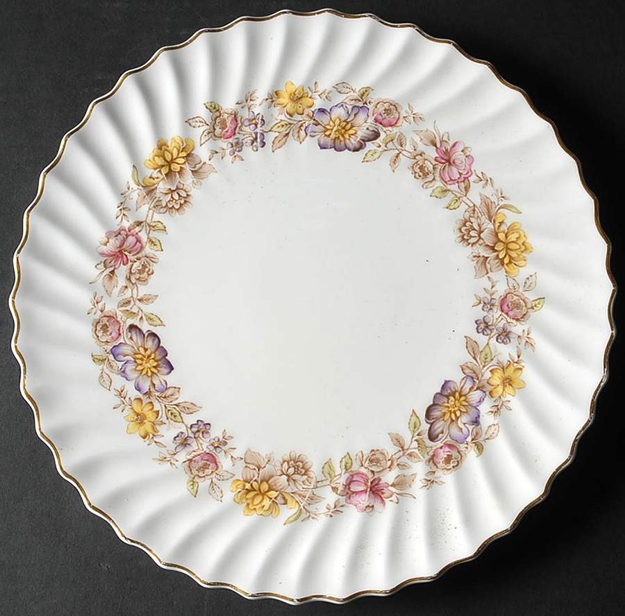 Mayfair Brown, Multicolor Footed Cake Plate by Royal Doulton-1