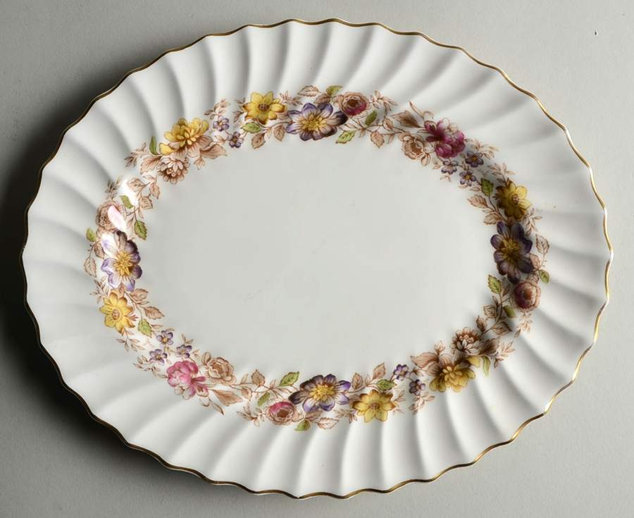 Mayfair Brown, Multicolor 11" Oval Serving Platter by Royal Doulton-1