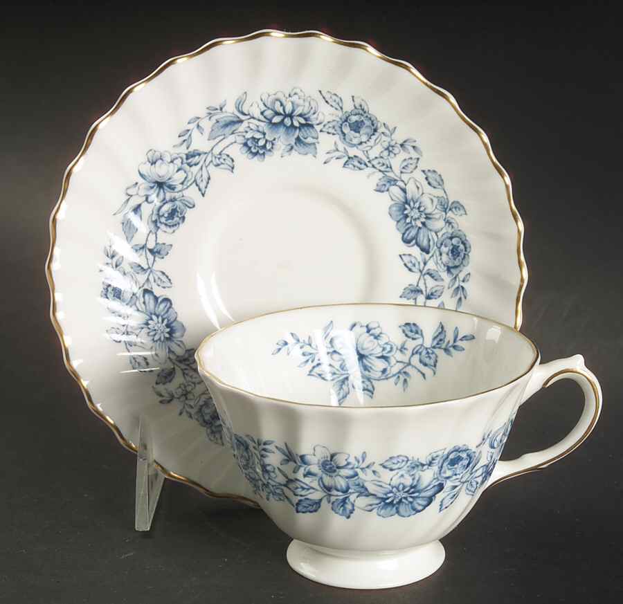Mayfair Blue Footed Cup & Saucer Set by Royal Doulton-1