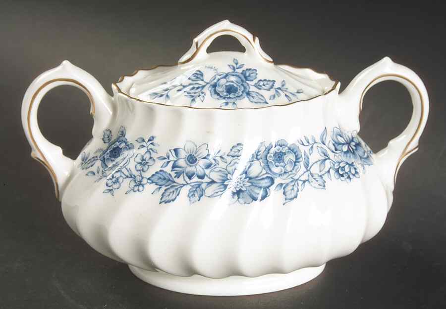 Mayfair Blue Sugar Bowl & Lid by Royal Doulton-1