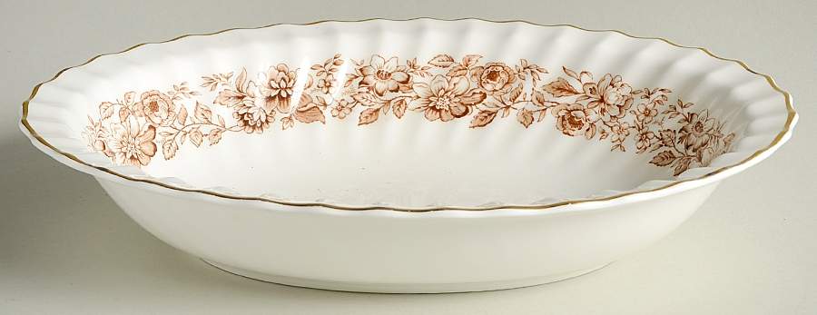 Mayfair Brown 10" Oval Vegetable Bowl by Royal Doulton-1