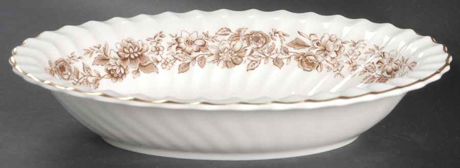 Mayfair Brown 10" Oval Vegetable Bowl by Royal Doulton-1