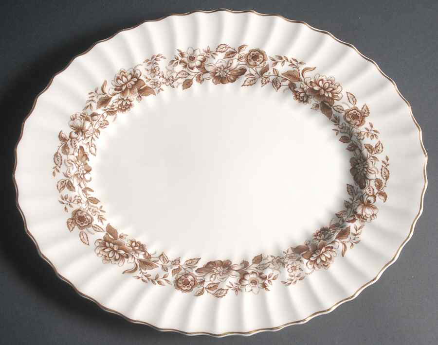 Mayfair Brown 15" Oval Serving Platter by Royal Doulton-1