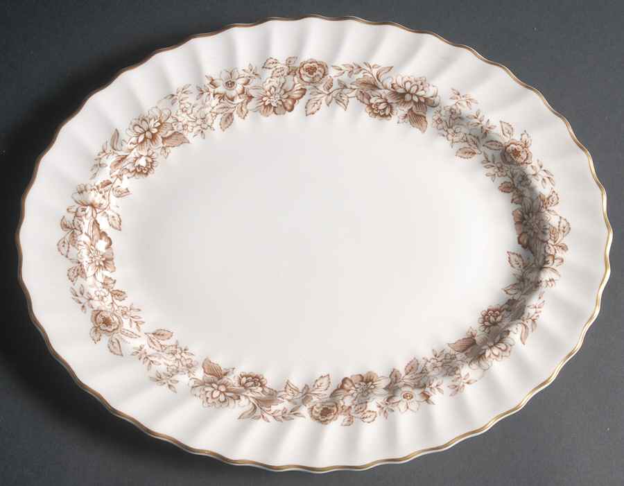Mayfair Brown 13" Oval Serving Platter by Royal Doulton-1