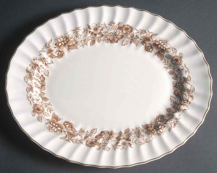 Mayfair Brown 12" Oval Serving Platter by Royal Doulton-1