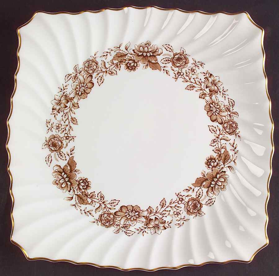 Mayfair Brown Square Cake Plate by Royal Doulton-1