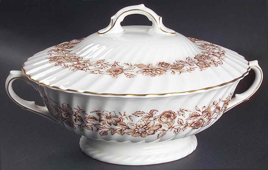 Mayfair Brown Round Covered Vegetable by Royal Doulton-1