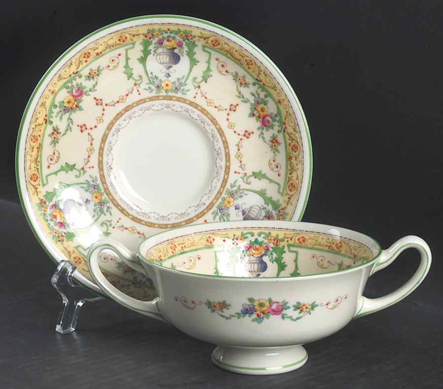 The Melfont Footed Cream Soup Bowl & Saucer Set by Royal Doulton-1