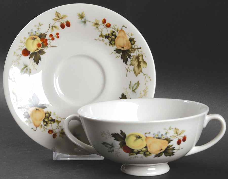 Miramont Footed Cream Soup Bowl & Saucer Set by Royal Doulton-1