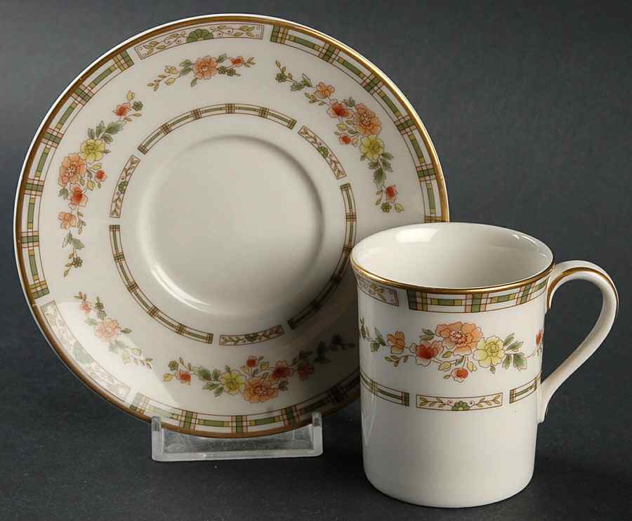 Mosaic Garden Flat Demitasse Cup & Saucer Set by Royal Doulton-1