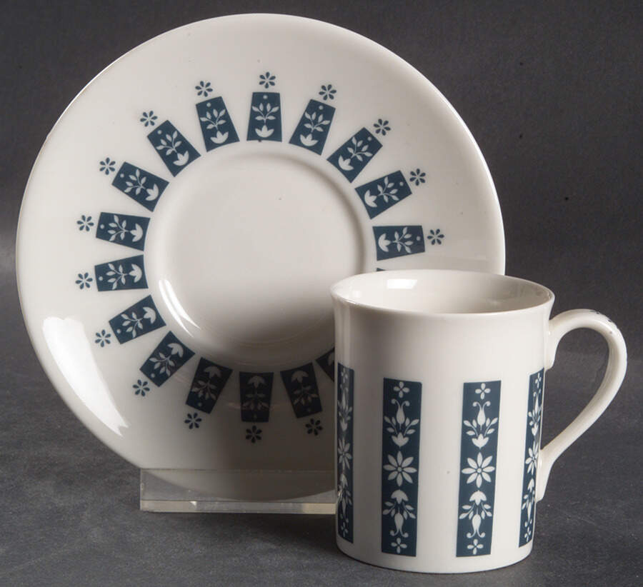 Moonstone Flat Demitasse Cup & Saucer Set by Royal Doulton-1