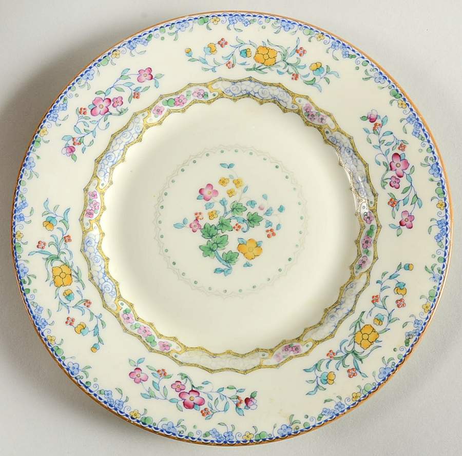 Morella Blue (H2474, Light Cream Background) Salad Plate by Royal Doulton-1