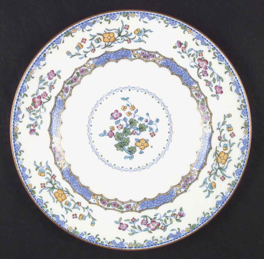 Morella Blue (H2474, Light Cream Background) Dinner Plate by Royal Doulton-1