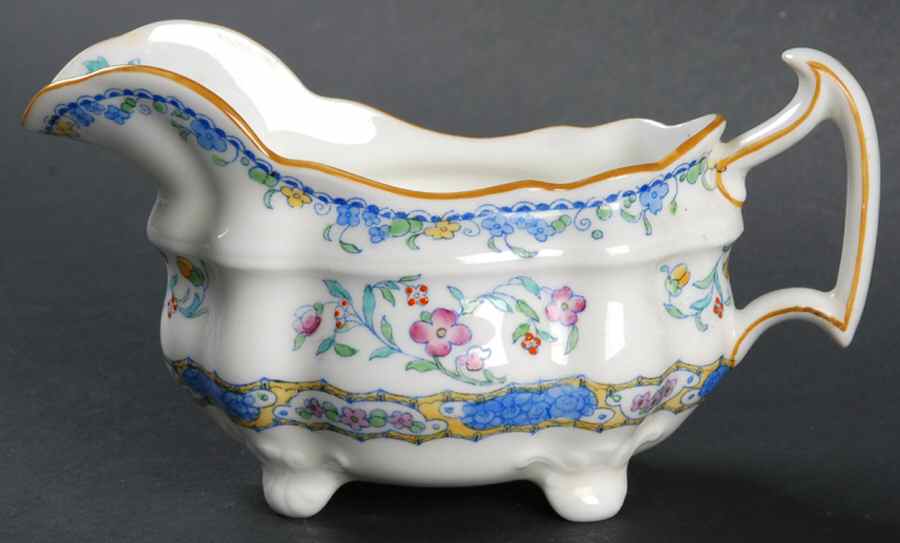 Morella Blue (H2474, Light Cream Background) Creamer by Royal Doulton-1